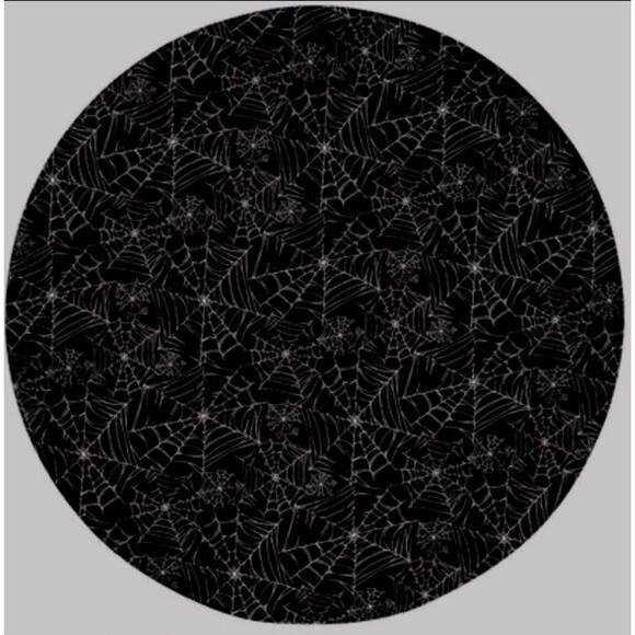 Target Brand 70" Spiderweb Round Tablecloth Black Iridescent Glitter Sparkle New - Picture 1 of 3